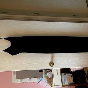 Long black velvet dress